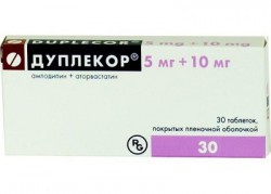 Дуплекор, таблетки покрытые пленочной оболочкой 5 мг+10 мг 30 шт