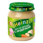 Пюре, Heinz (Хайнц) 120 г 1 шт рагу из овощей с индеечкой с 6 мес стекл. банка