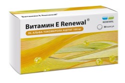 Витамин Е (альфа-токоферола ацетат), RENEWAL капс. 100 мг / 330 мг №30 БАД к пище