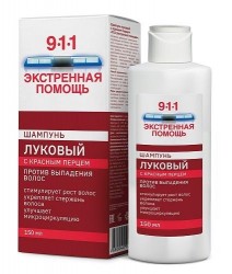 Шампунь, 911 Экстренная помощь 150 мл Луковый с красным перцем против выпадения волос